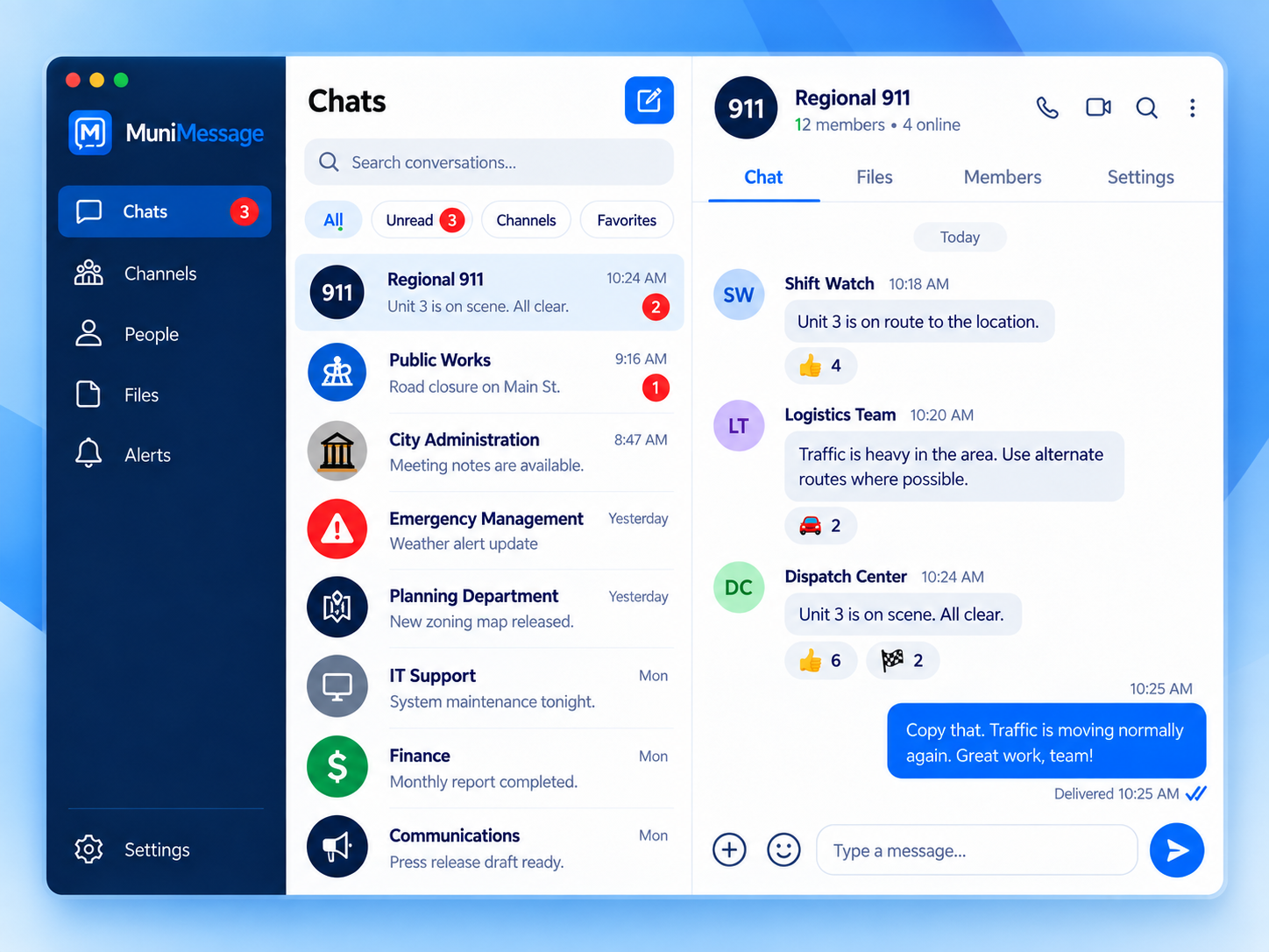 MuniMessage conversation interface